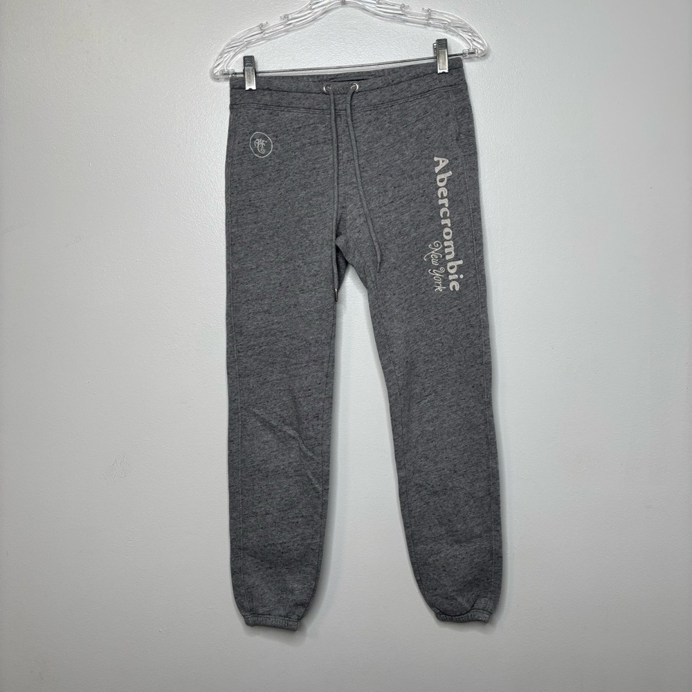 Abercrombie & Fitch Gray Spellout Classic Jogger Sweatpants XS Y2K - Picture 2 of 7